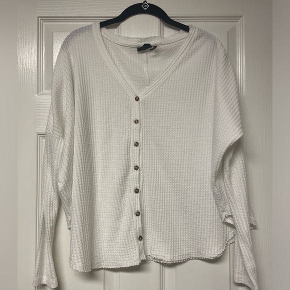 Urban Outfitters UO Out From Under Jojo Thermal Knit Oversized Top Size XS - Picture 2 of 7